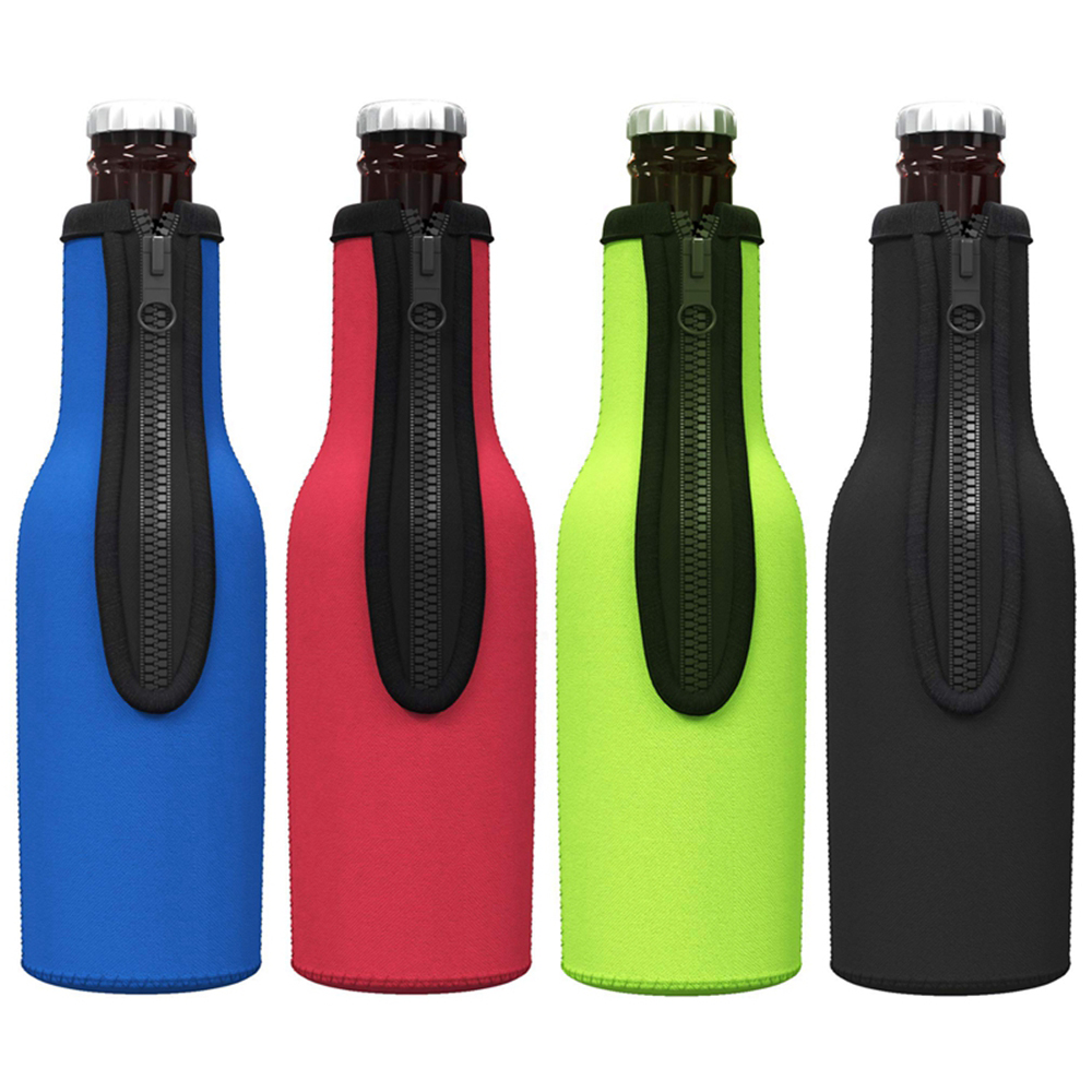 Neoprene Can Cooler With Zip-up Bottle Jacket