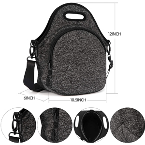 neoprene lunch bag with shoulder strap