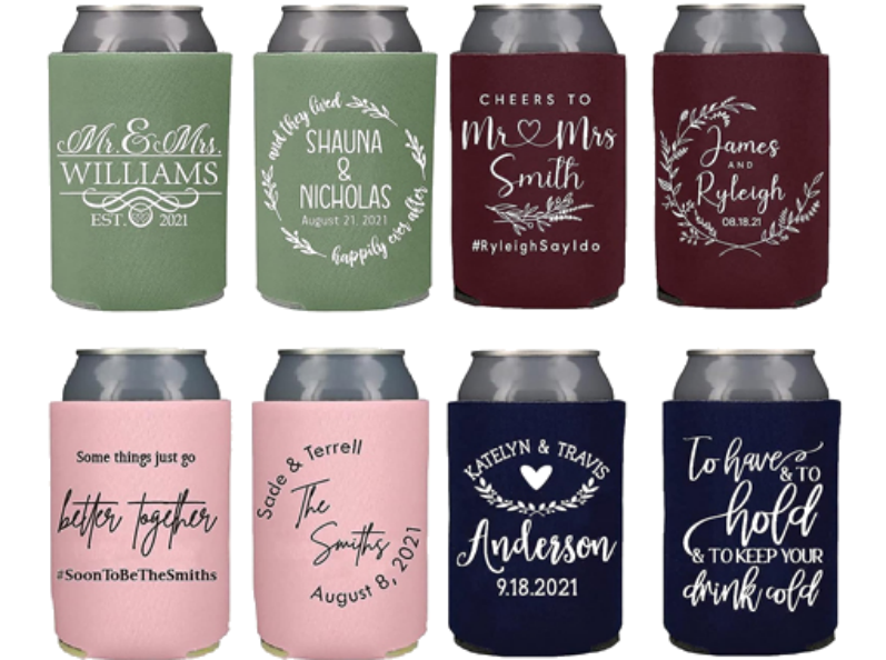 monogram wedding koozies