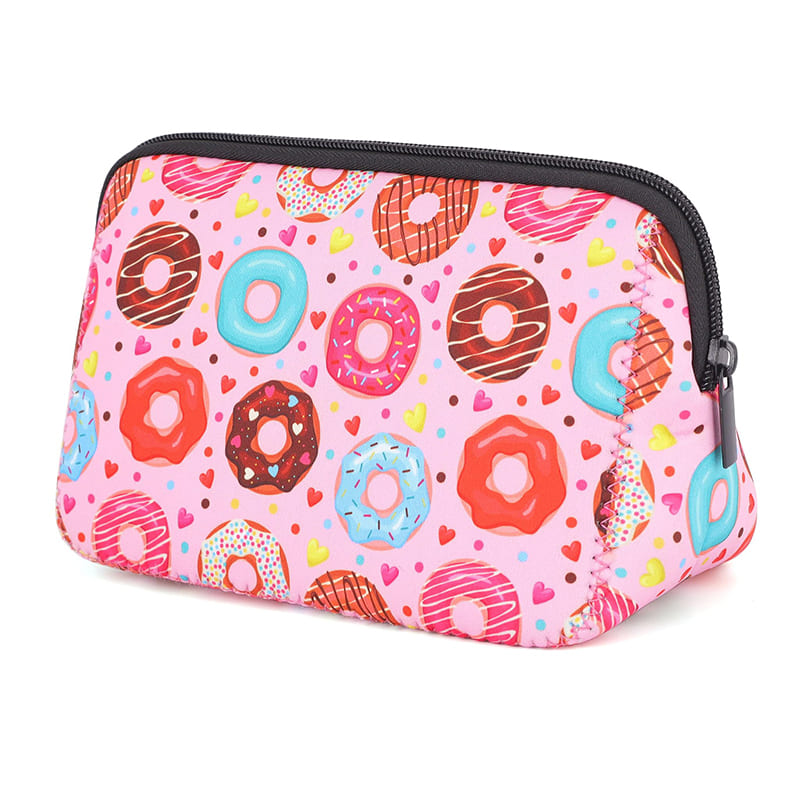 Zippered Single Compartment neoprene makeup Bags